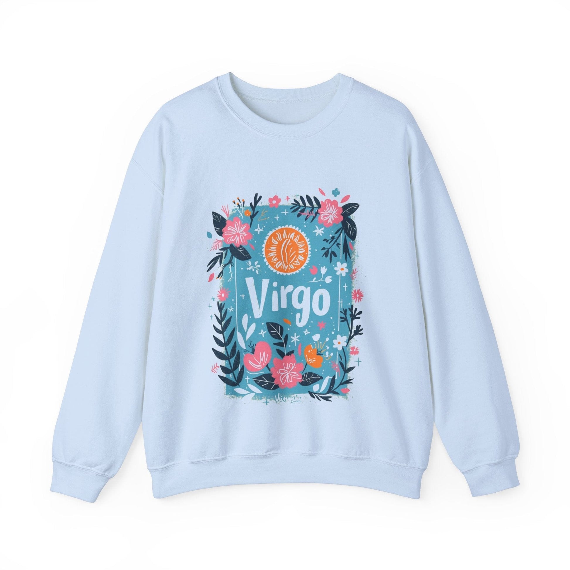 Sweatshirt S / Light Blue "Botanic Maiden" Virgo Sweater: Blooming Precision