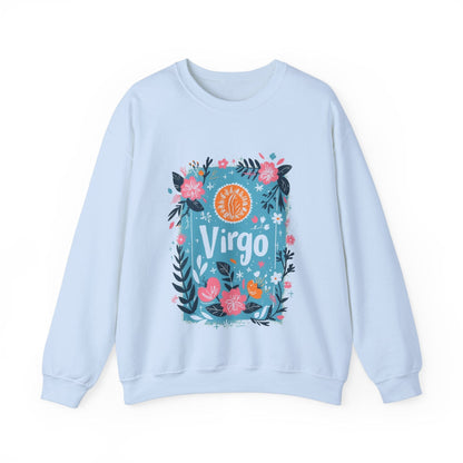 Sweatshirt S / Light Blue "Botanic Maiden" Virgo Sweater: Blooming Precision