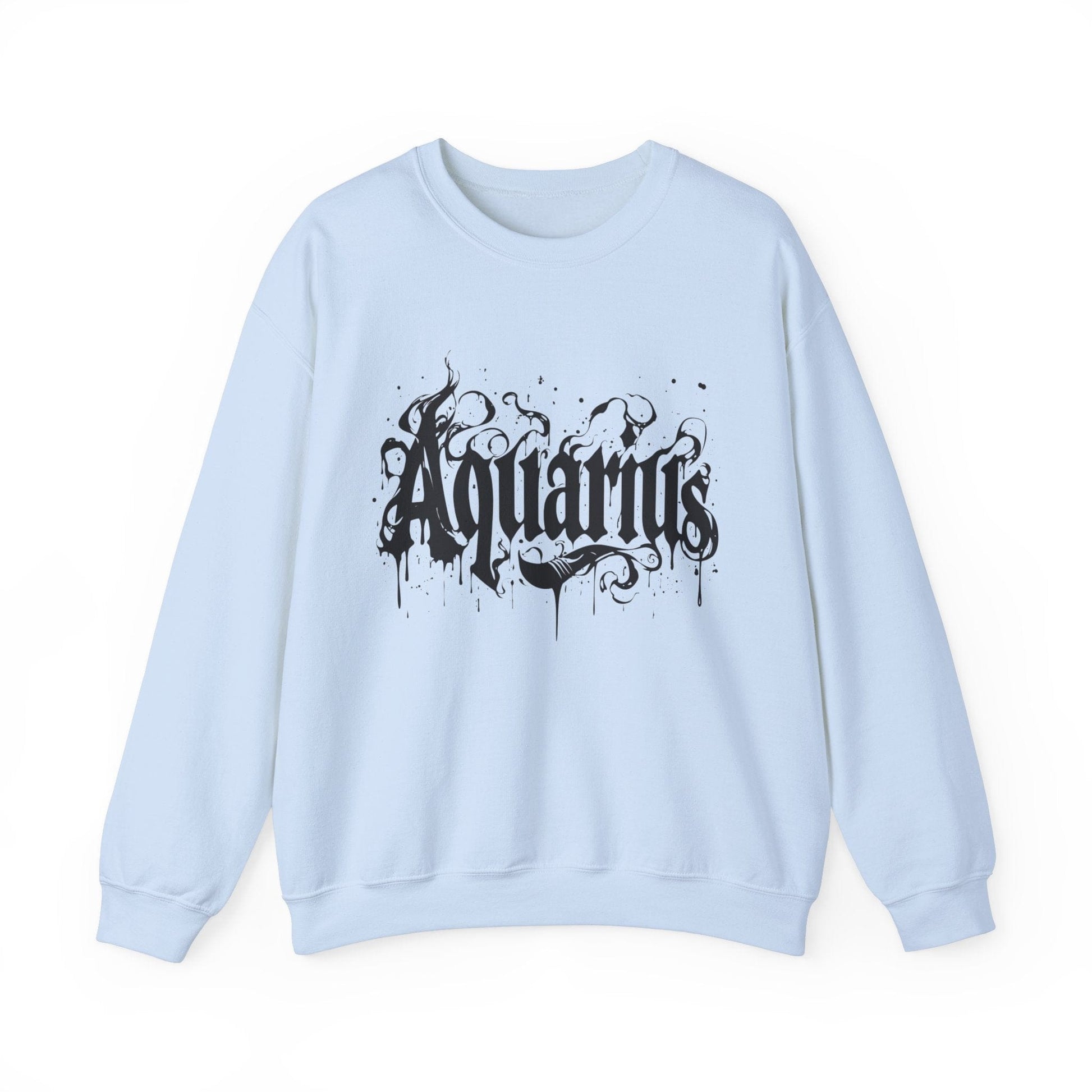 Sweatshirt S / Light Blue Stellar Flow Aquarius Sweater: Embrace the Cosmic Wave