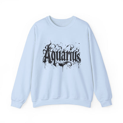 Sweatshirt S / Light Blue Stellar Flow Aquarius Sweater: Embrace the Cosmic Wave