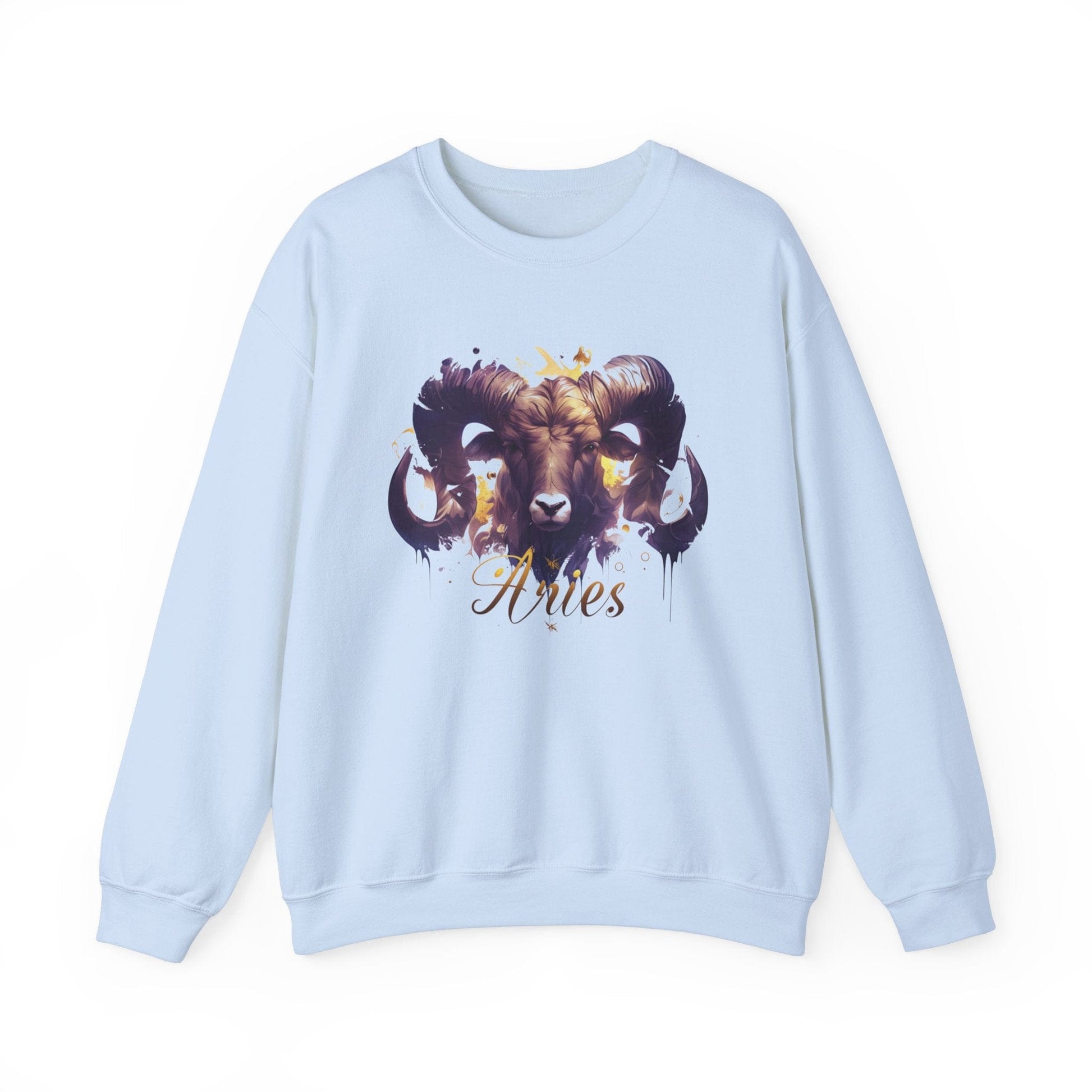 Sweatshirt S / Light Blue Vivid Aries Spirit Soft Sweater: Embrace Your Fire