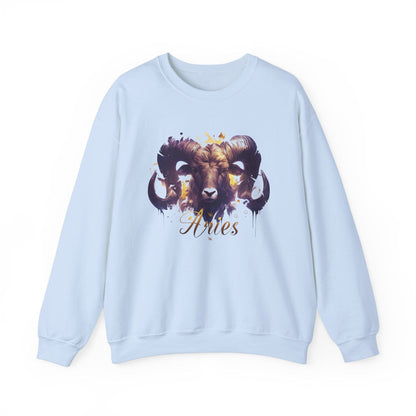 Sweatshirt S / Light Blue Vivid Aries Spirit Soft Sweater: Embrace Your Fire