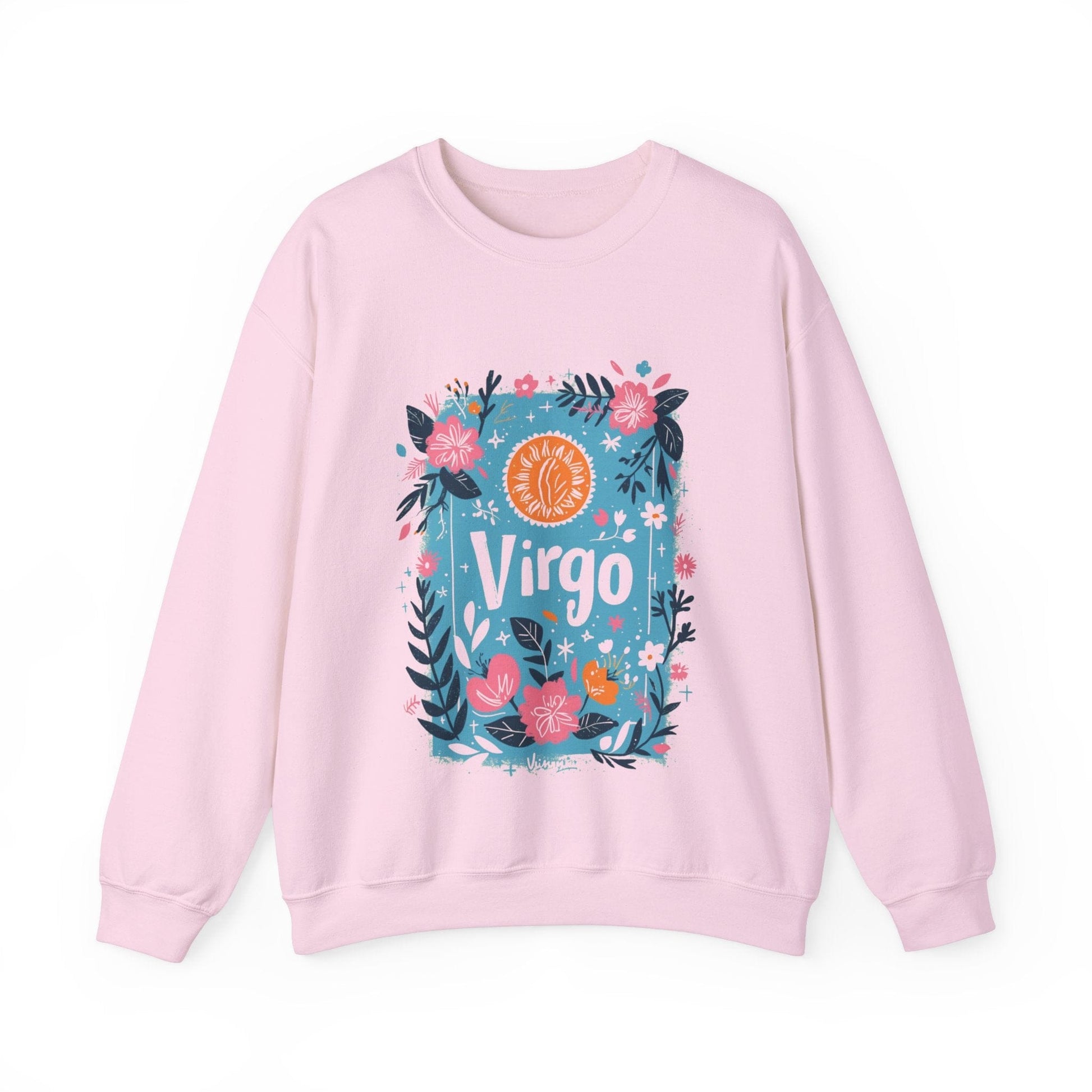Sweatshirt S / Light Pink "Botanic Maiden" Virgo Sweater: Blooming Precision