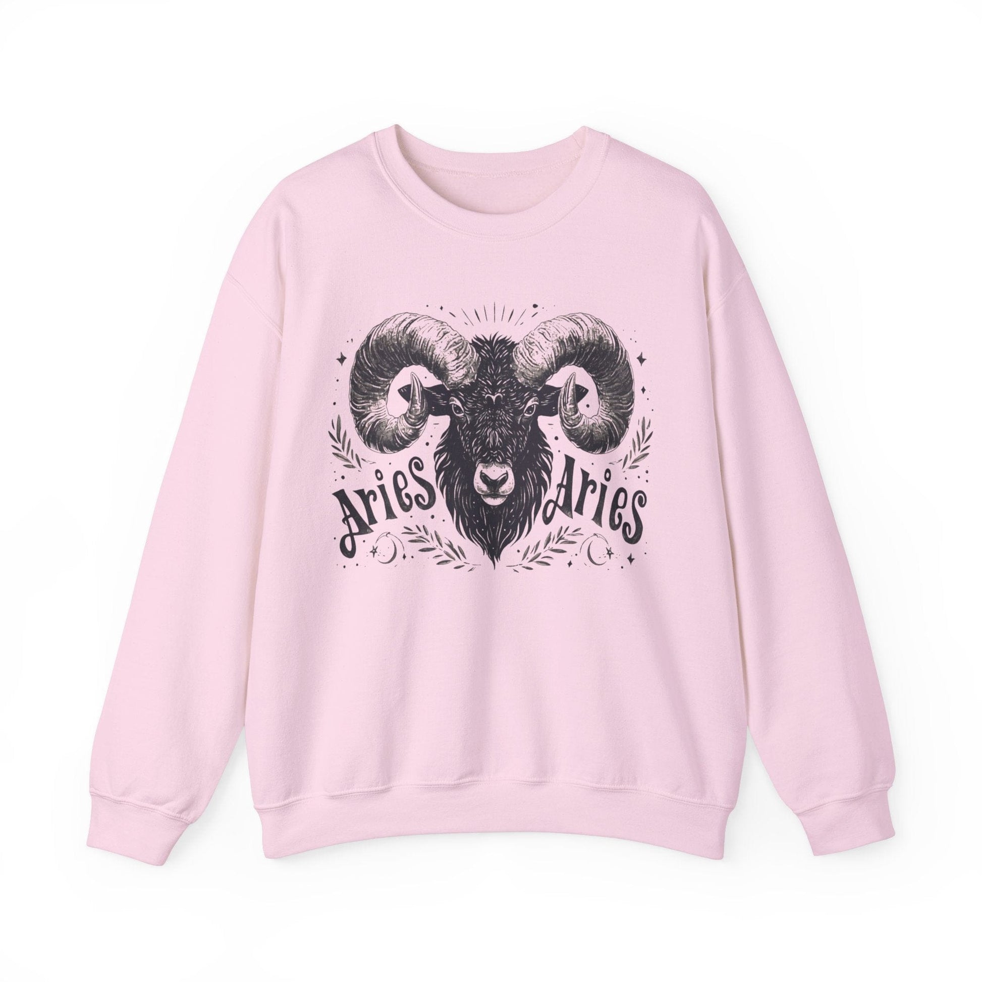 Sweatshirt S / Light Pink Cosmic Ram Aries Soft Sweater: Embrace Your Fire