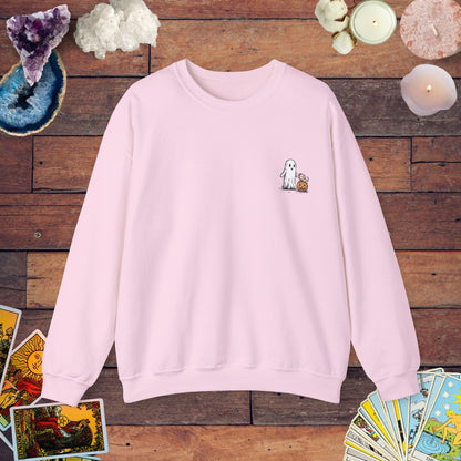 Sweatshirt S / Light Pink Ghost & Dog Walk Sweater - Halloween Limited Edition Sweater