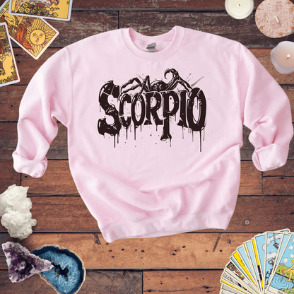 Sweatshirt S / Light Pink Sting of Mystery Scorpio Sweater: Embrace the Darkness