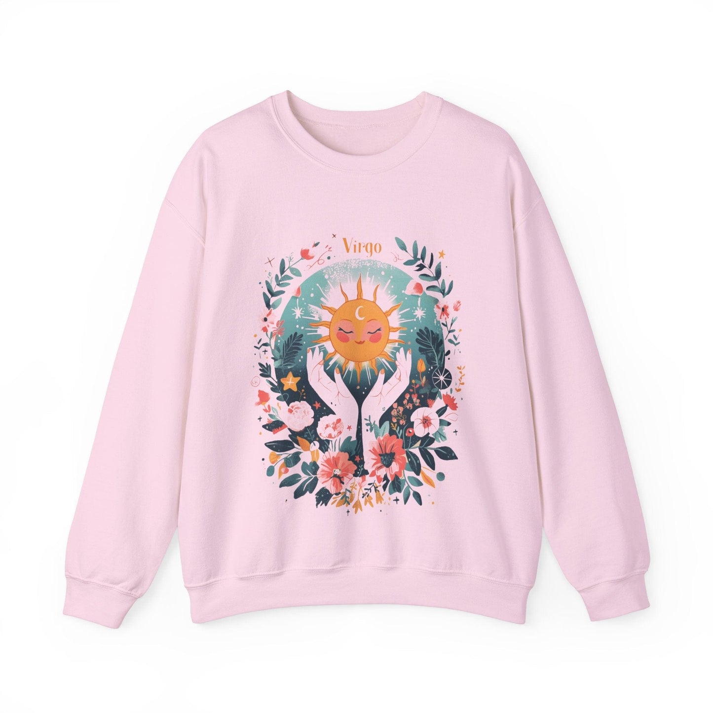 Sweatshirt S / Light Pink Sunlit Maiden Virgo Sweater: Lush Serenity
