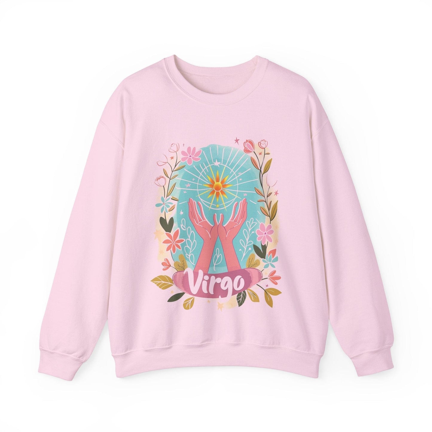 Sweatshirt S / Light Pink Virgo's Bloom Soft Sweater: Embrace Your Inner Garden