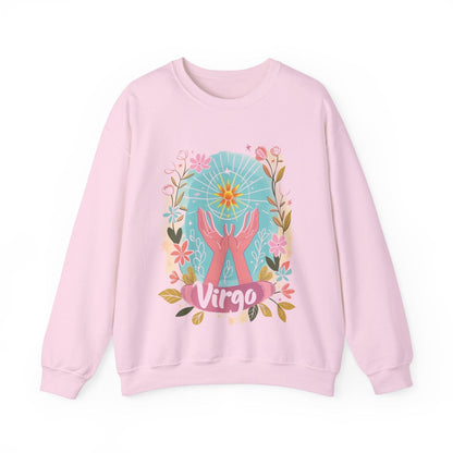 Sweatshirt S / Light Pink Virgo's Bloom Soft Sweater: Embrace Your Inner Garden