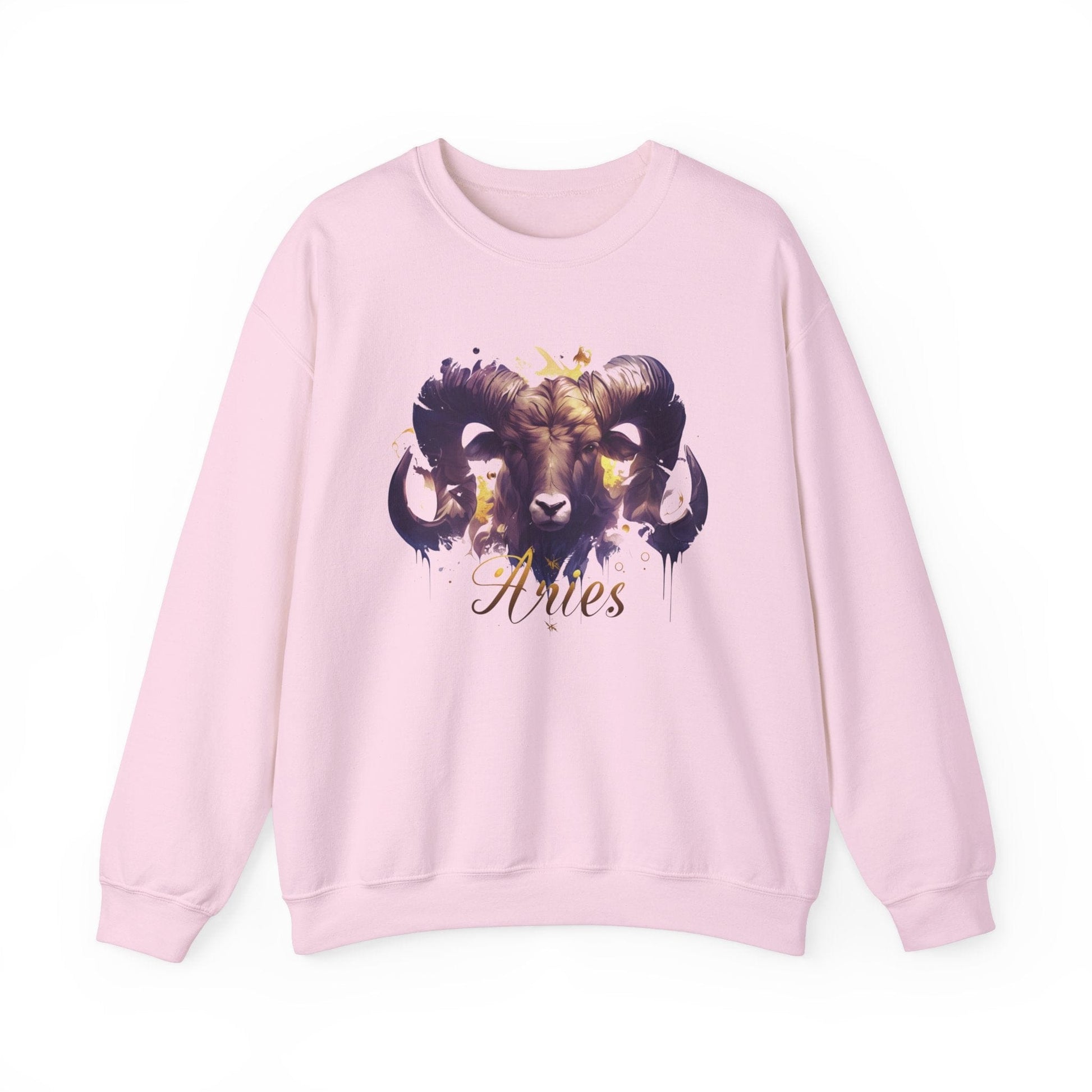 Sweatshirt S / Light Pink Vivid Aries Spirit Soft Sweater: Embrace Your Fire