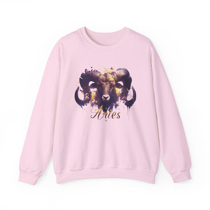Sweatshirt S / Light Pink Vivid Aries Spirit Soft Sweater: Embrace Your Fire