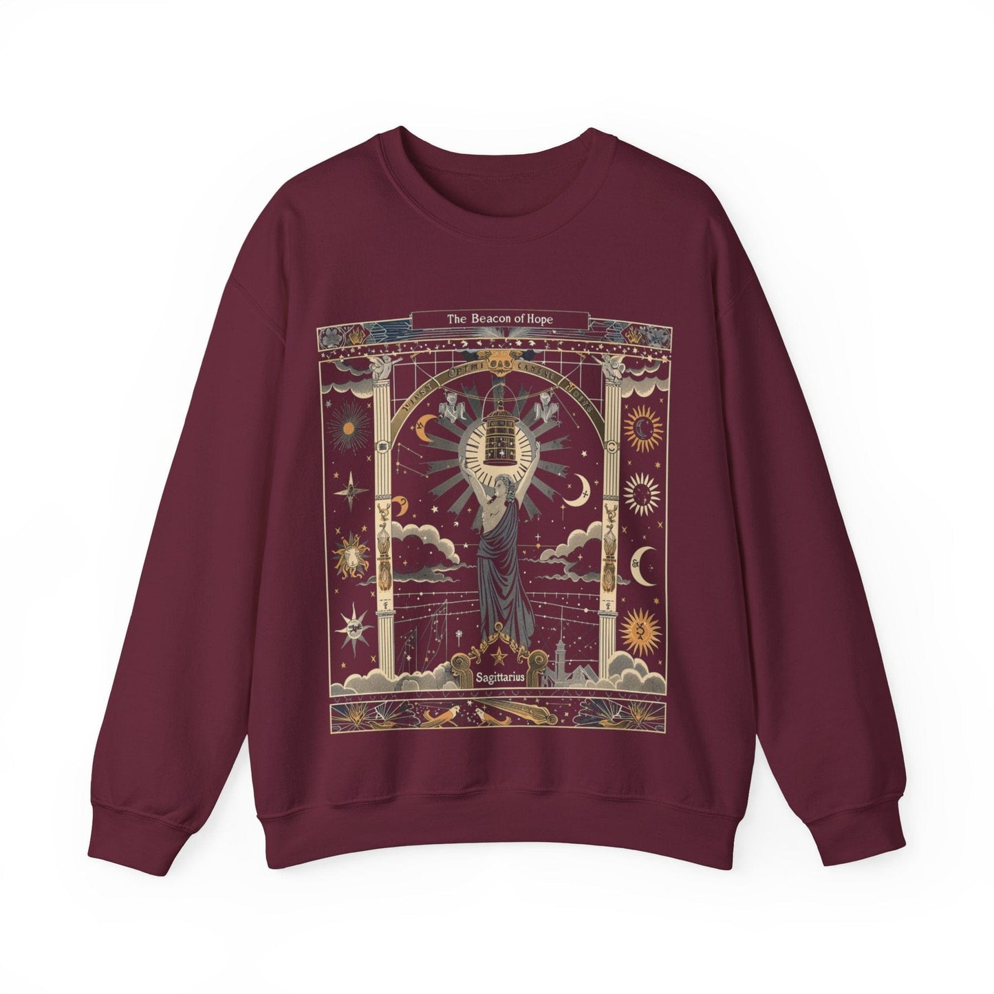 Sweatshirt S / Maroon Beacon of Hope Soft Sagittarius Sweater