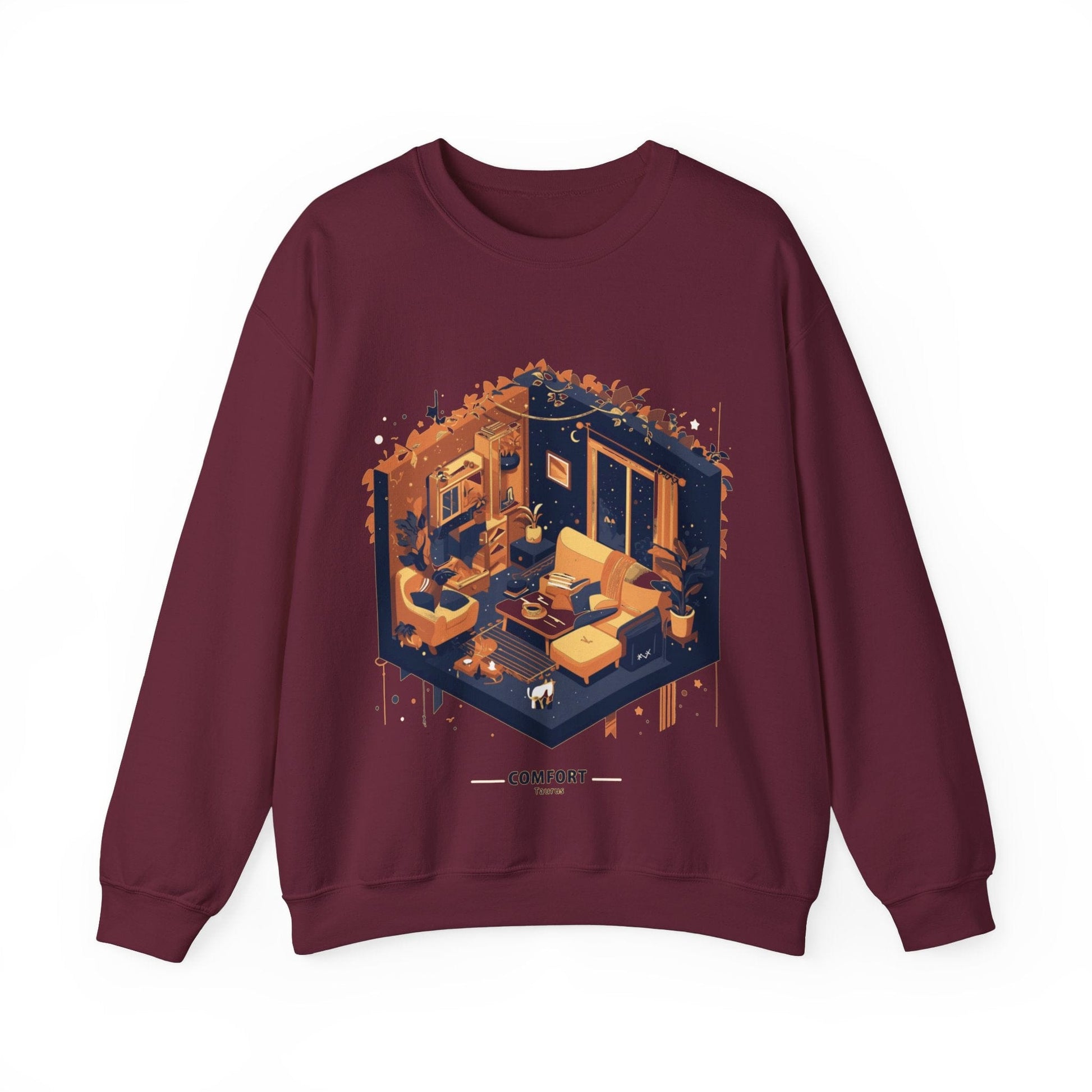 Sweatshirt S / Maroon Comfort Seeking Taurus: Astrology Style Sweater