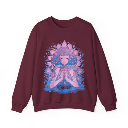 Sweatshirt S / Maroon Lunar Bloom Cancer Sweater: Embrace Tranquility