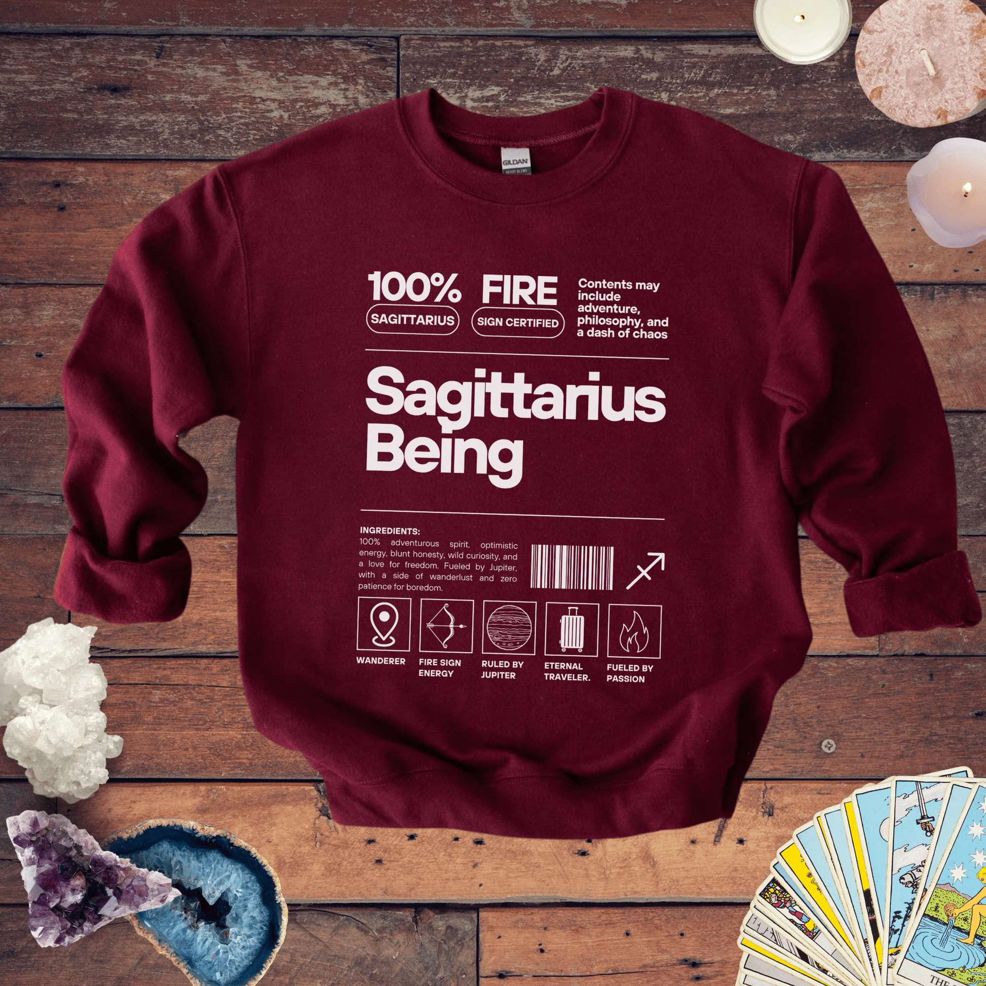 Sweatshirt S / Maroon Sagittarius Being Zodiac-Inspired Sweater