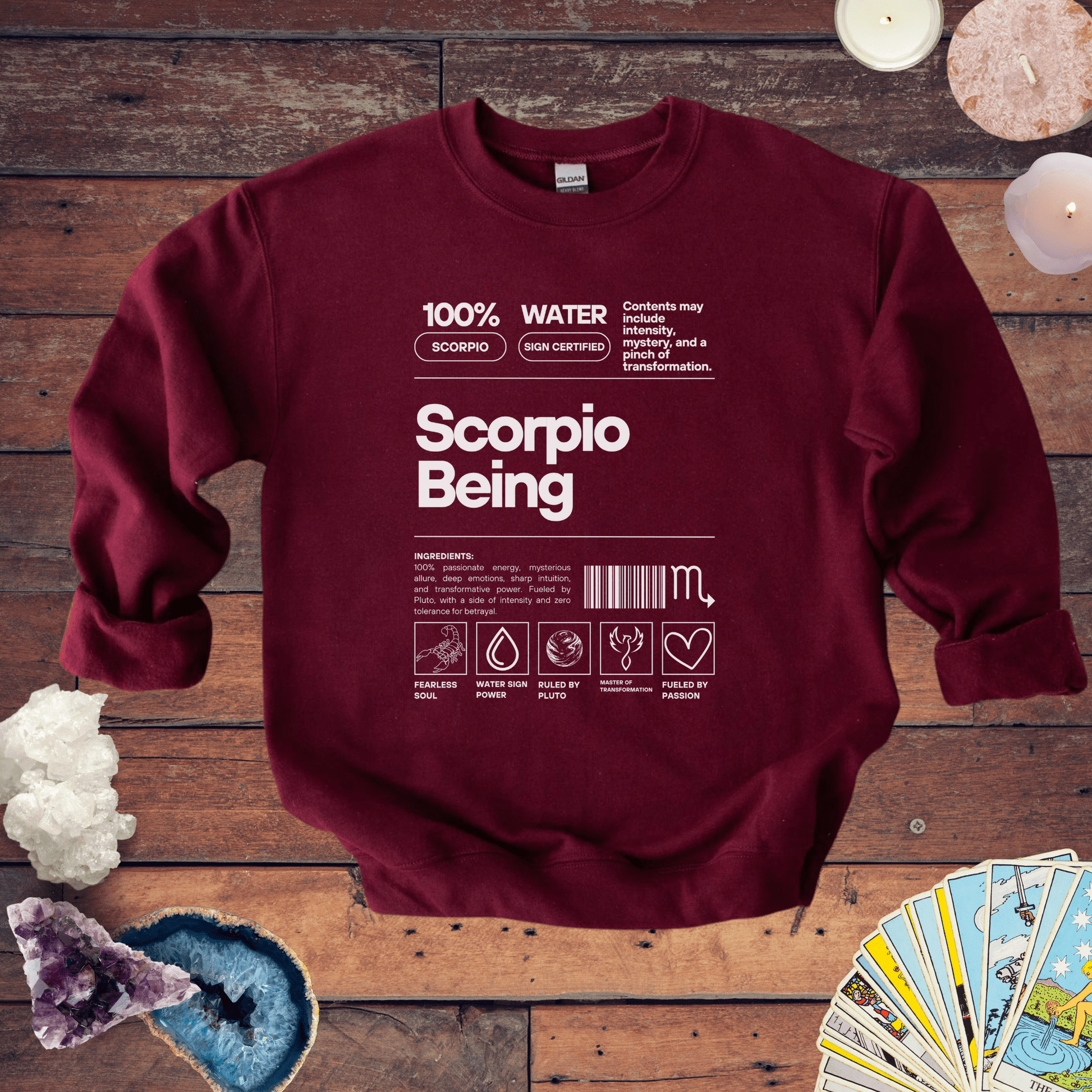 Sweatshirt S / Maroon Scorpio Being - Zodiac-Inspired Sweatshirt