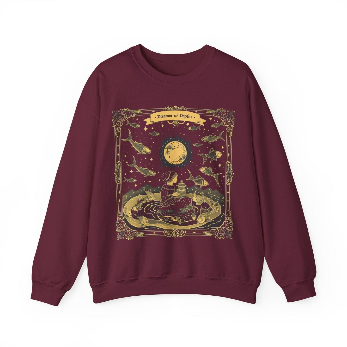 Sweatshirt S / Maroon The Dreamer of the Depths Soft Pisces Sweater