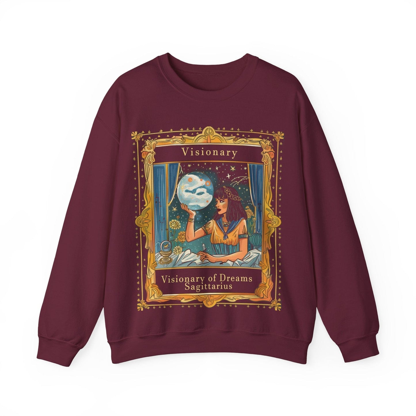 Sweatshirt S / Maroon Visionary of Dreams Soft Sagittarius Sweater