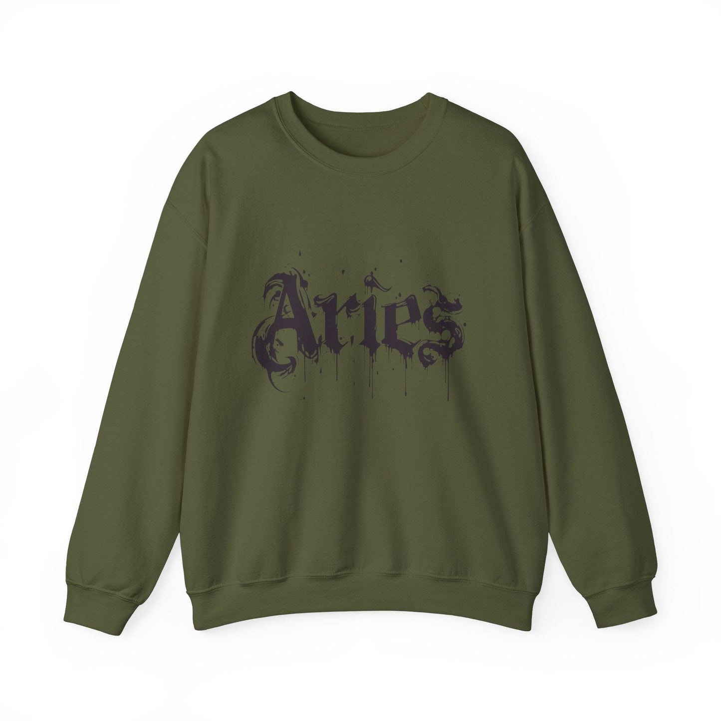 Sweatshirt S / Military Green Astro Splash Aries Soft Sweater: Embrace Your Fire