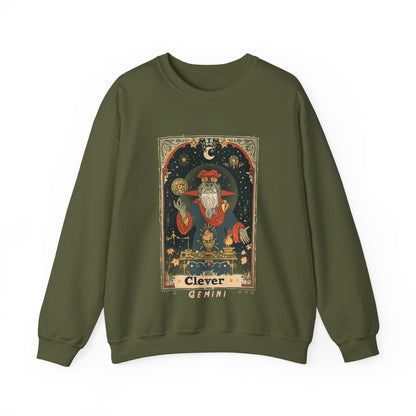 Sweatshirt S / Military Green Clever Gemini Sweater