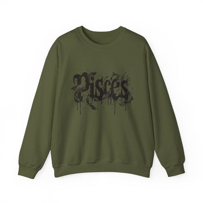Sweatshirt S / Military Green Deep Dive Pisces Sweater: Embrace the Creative Flow