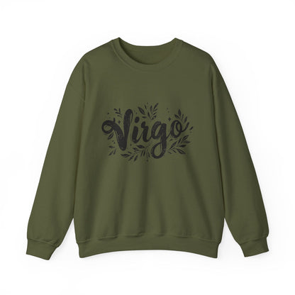 Sweatshirt S / Military Green Ink Splattered Virtue Virgo Sweater: Creatively Crafted