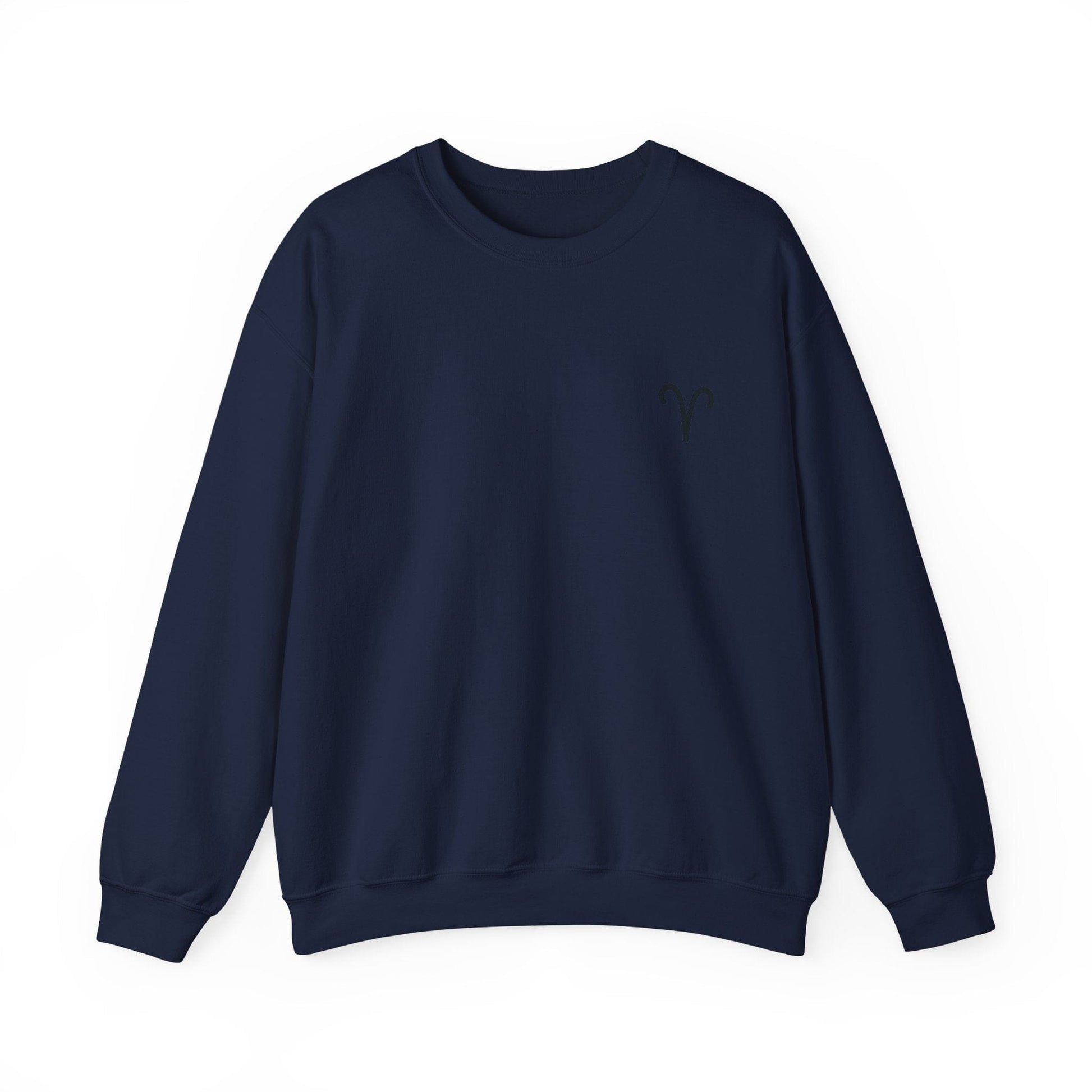 Sweatshirt S / Navy Aries Minimalist Icon Crewneck Sweatshirt: Bold Simplicity for the Trailblazer