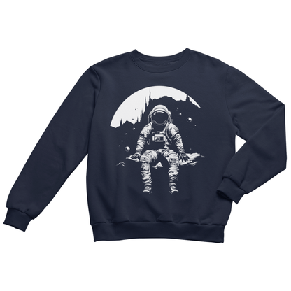 Sweatshirt S / Navy Astronaut Moon Break Crewneck Sweatshirt