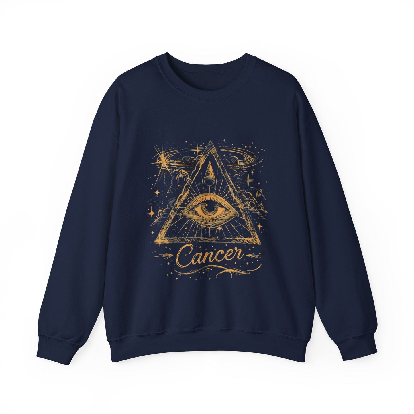 Sweatshirt S / Navy Cancer Mystical Allure Crewneck Sweatshirt: Cosmic Comfort Meets Esoteric Style