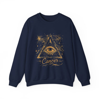 Sweatshirt S / Navy Cancer Mystical Allure Crewneck Sweatshirt: Cosmic Comfort Meets Esoteric Style