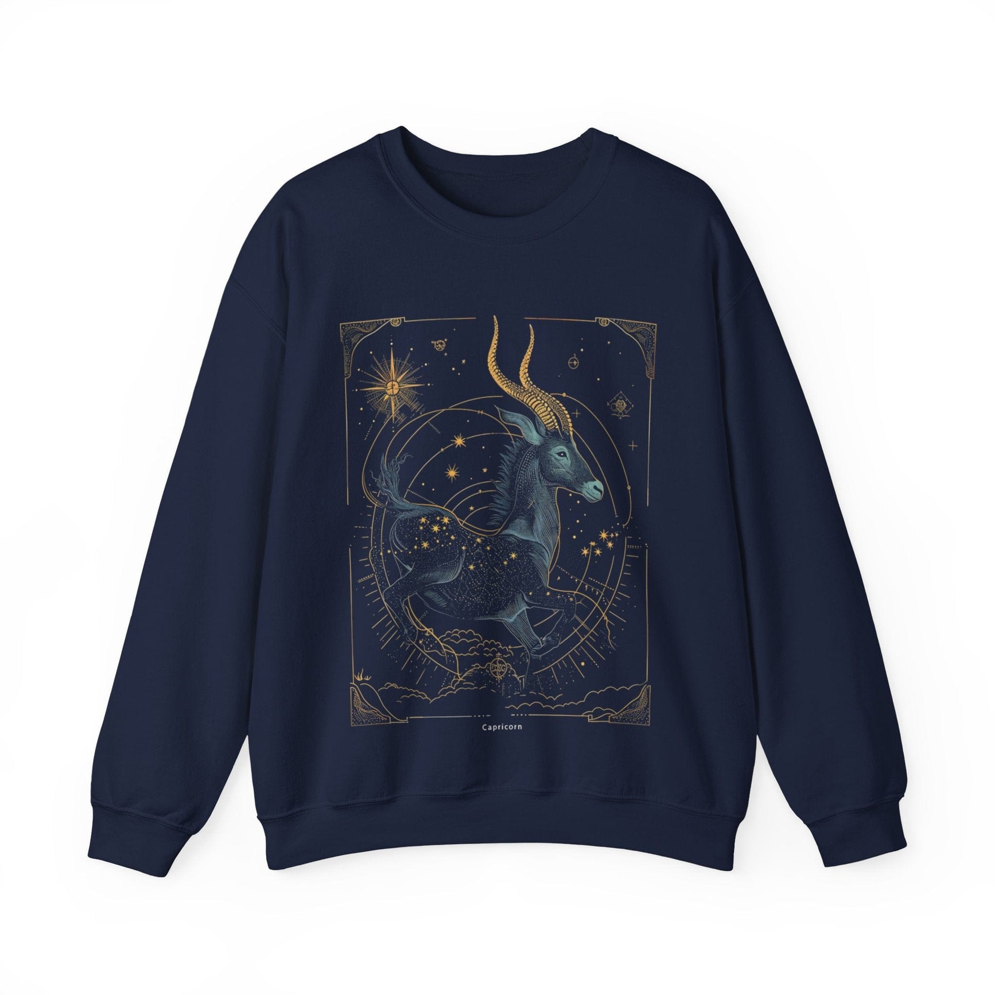 Sweatshirt S / Navy Capricorn Celestial Journey Sweatshirt: Stargaze in Comfort and Style