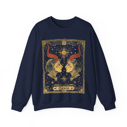 Sweatshirt S / Navy Celestial Duet Gemini Sweater: Harmonized Contrasts