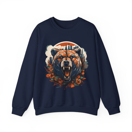 Sweatshirt S / Navy Chicago Bears Floral Vintage Sweatshirt