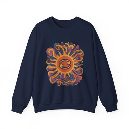 Sweatshirt S / Navy Cosmic Cancer Sweater: Groovy 60s Vibes