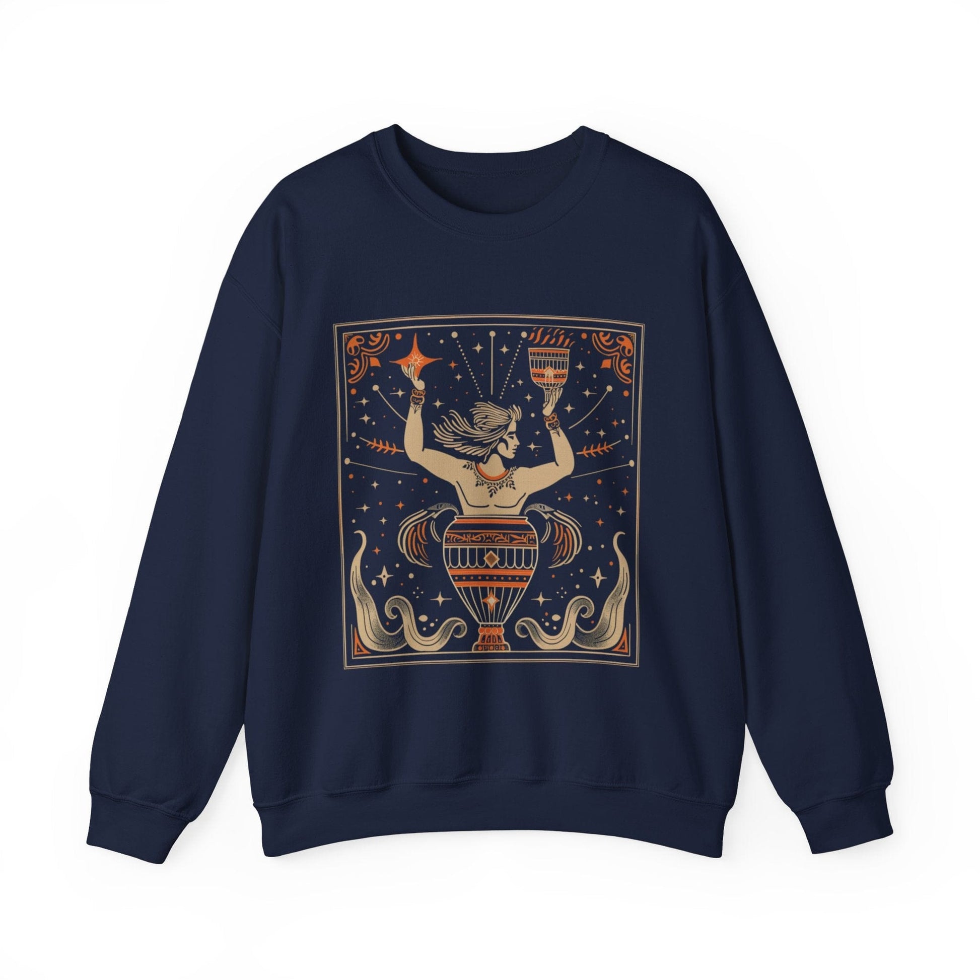 Sweatshirt S / Navy Cosmic Flow Aquarius Sweater: The Vessel of Creativity