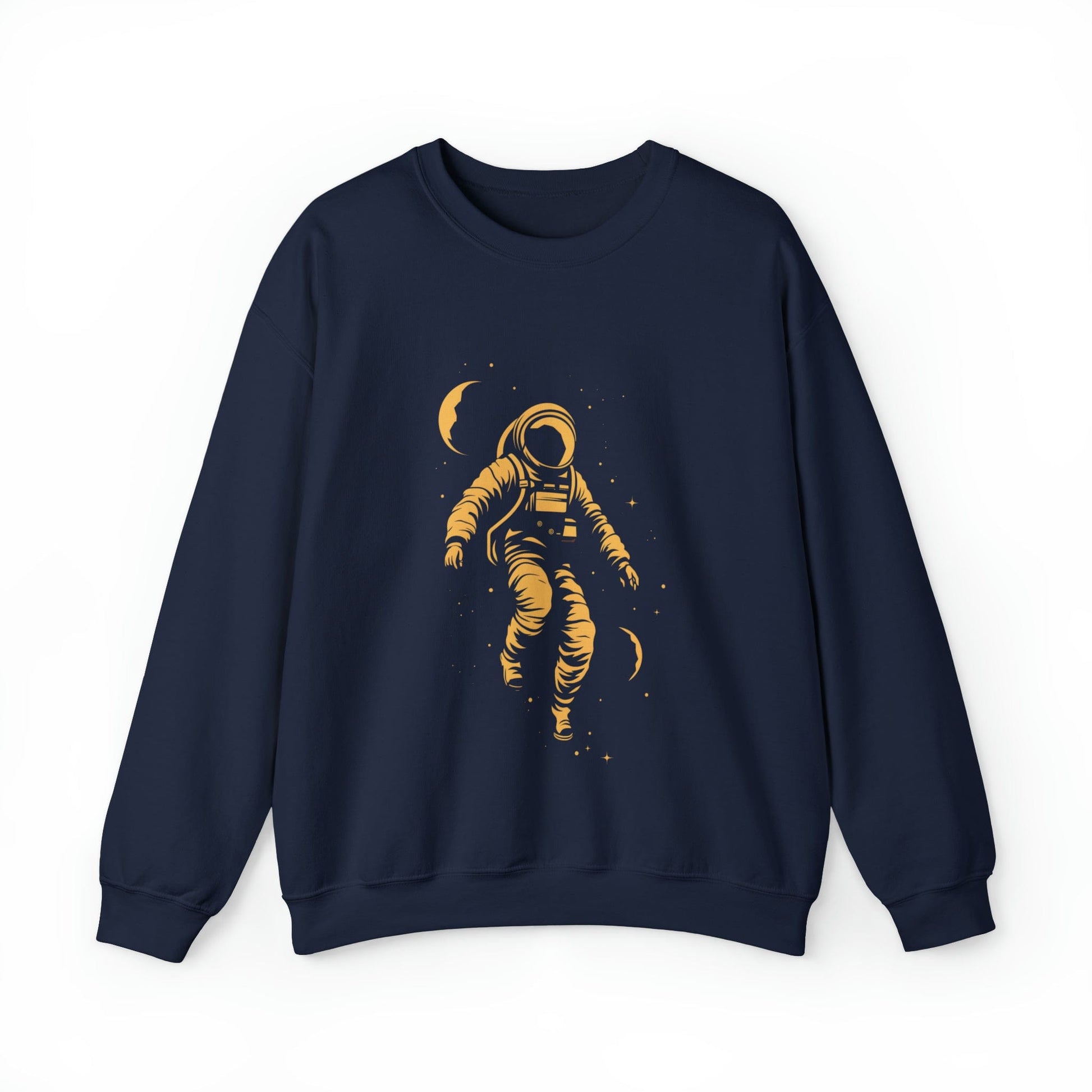 Sweatshirt S / Navy Cosmic Wanderer: Astronaut in Cosmic Embrace Sweater