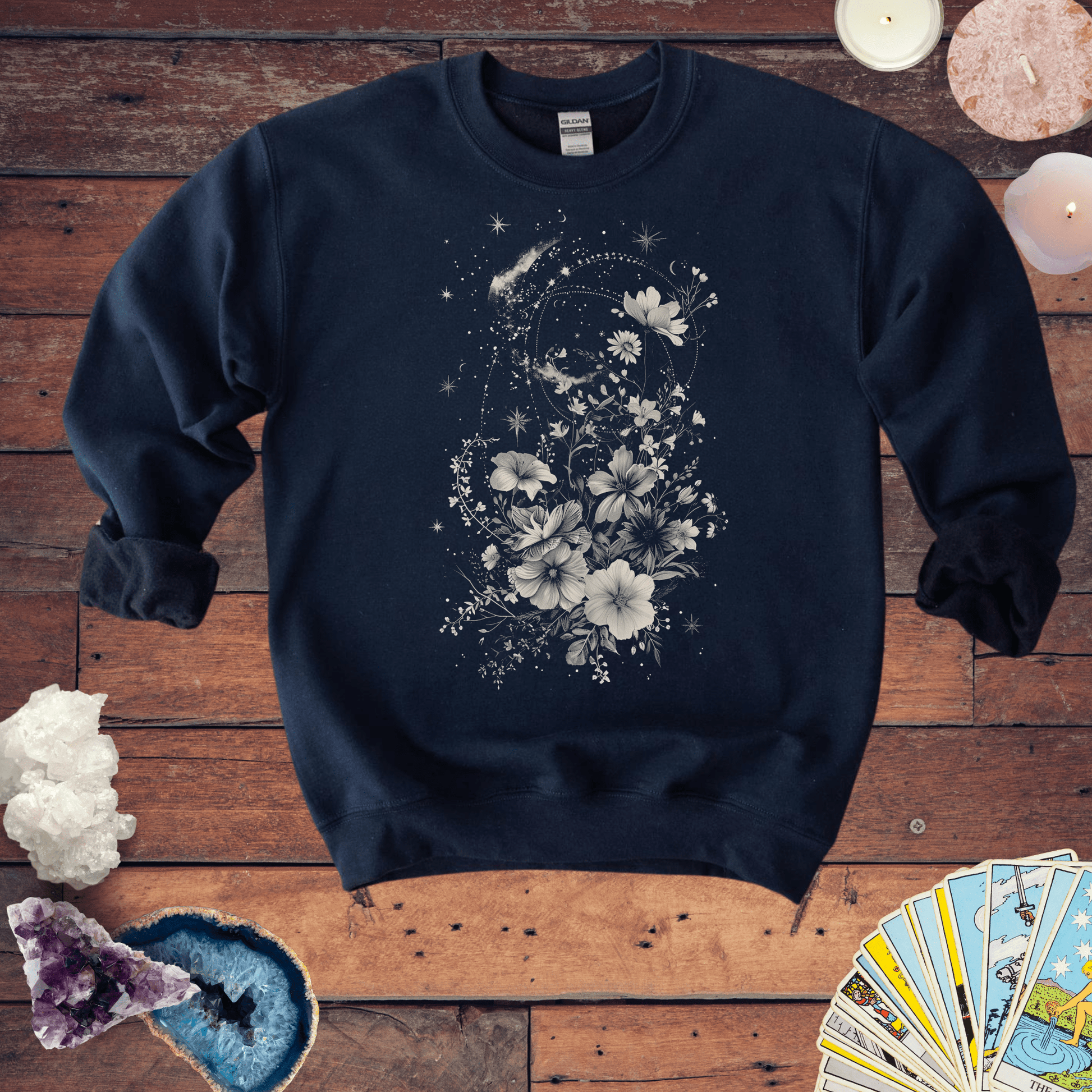 Sweatshirt S / Navy Lunar Blossom Sweater