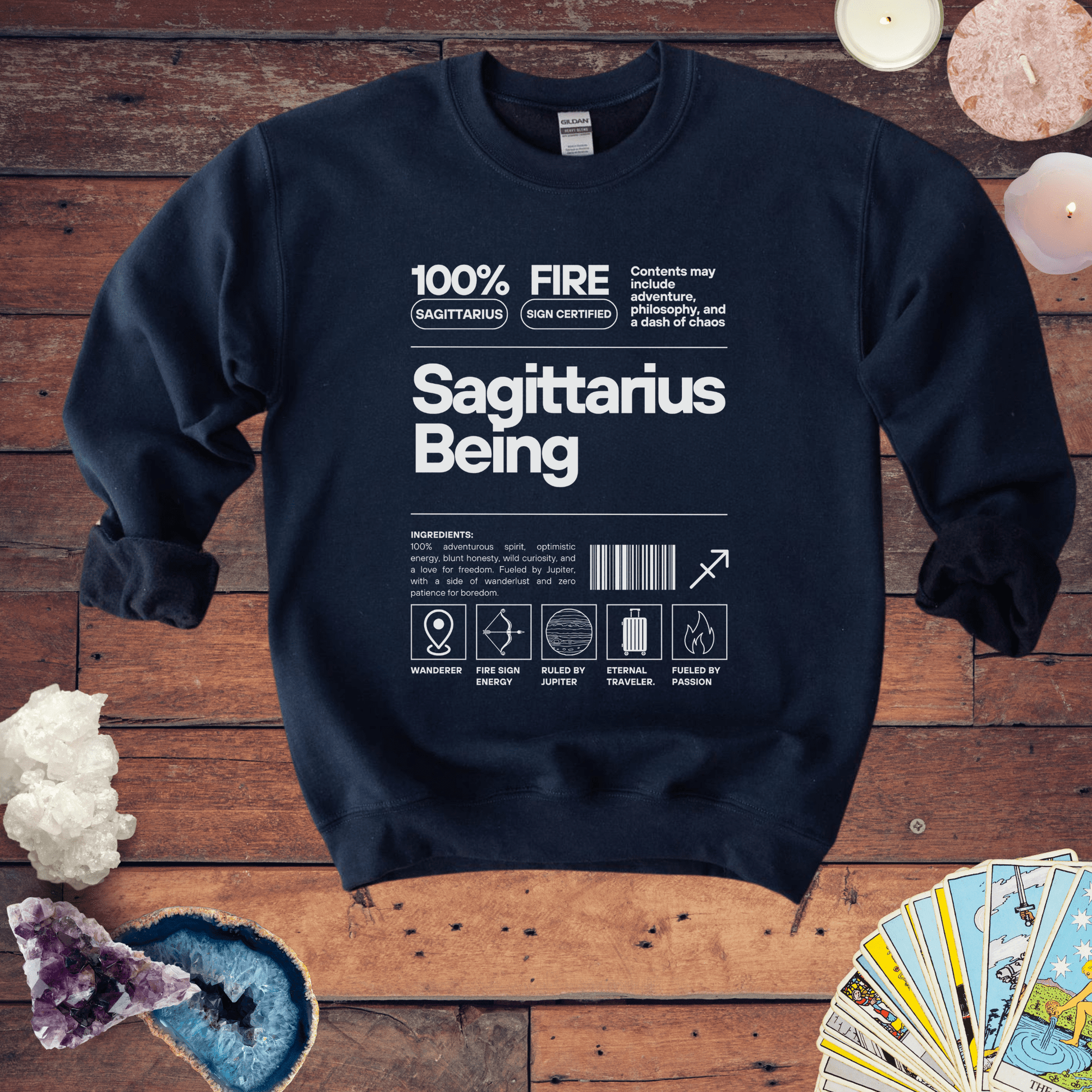 Sweatshirt S / Navy Sagittarius Being Zodiac-Inspired Sweater