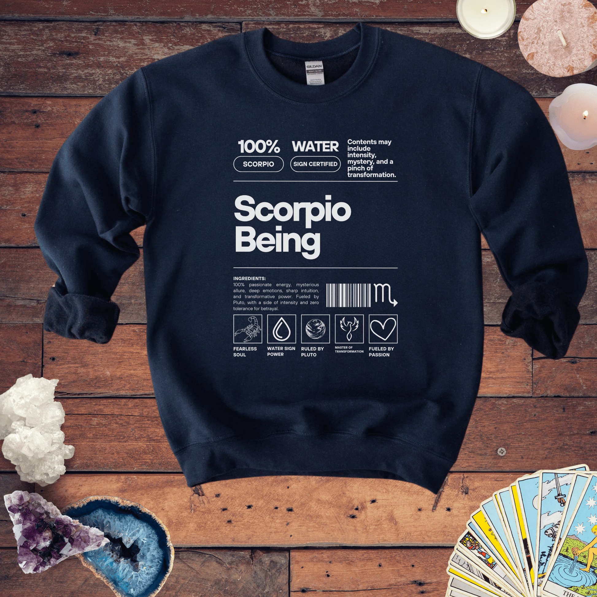 Sweatshirt S / Navy Scorpio Being - Zodiac-Inspired Sweatshirt