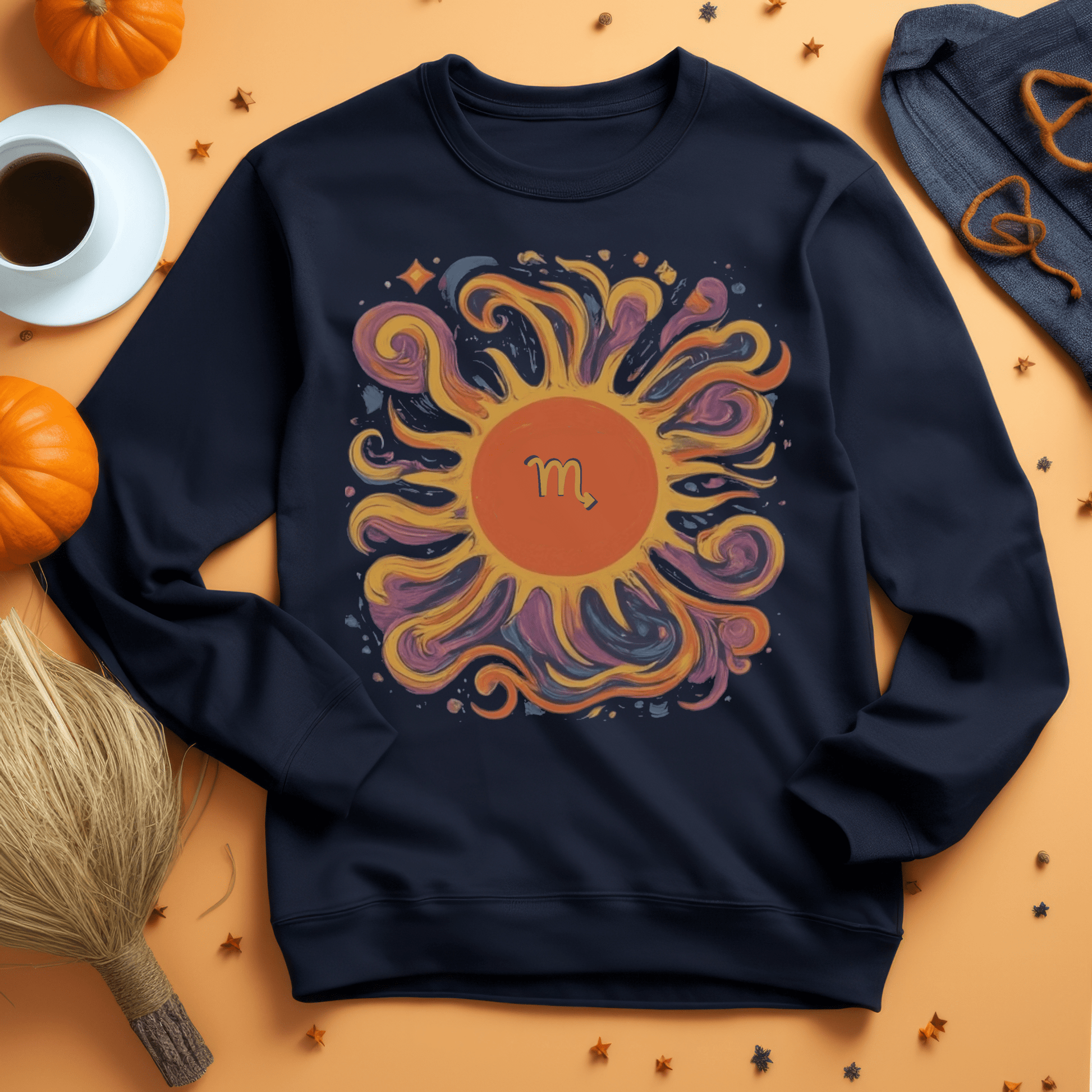 Sweatshirt S / Navy Scorpio Radiance Sweater: Embrace the Energy of the Cosmos