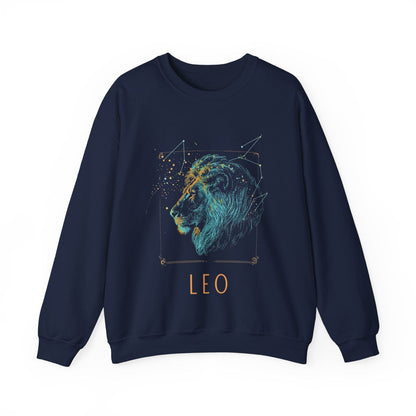 Sweatshirt S / Navy Solar Flare Leo Crewneck Sweatshirt