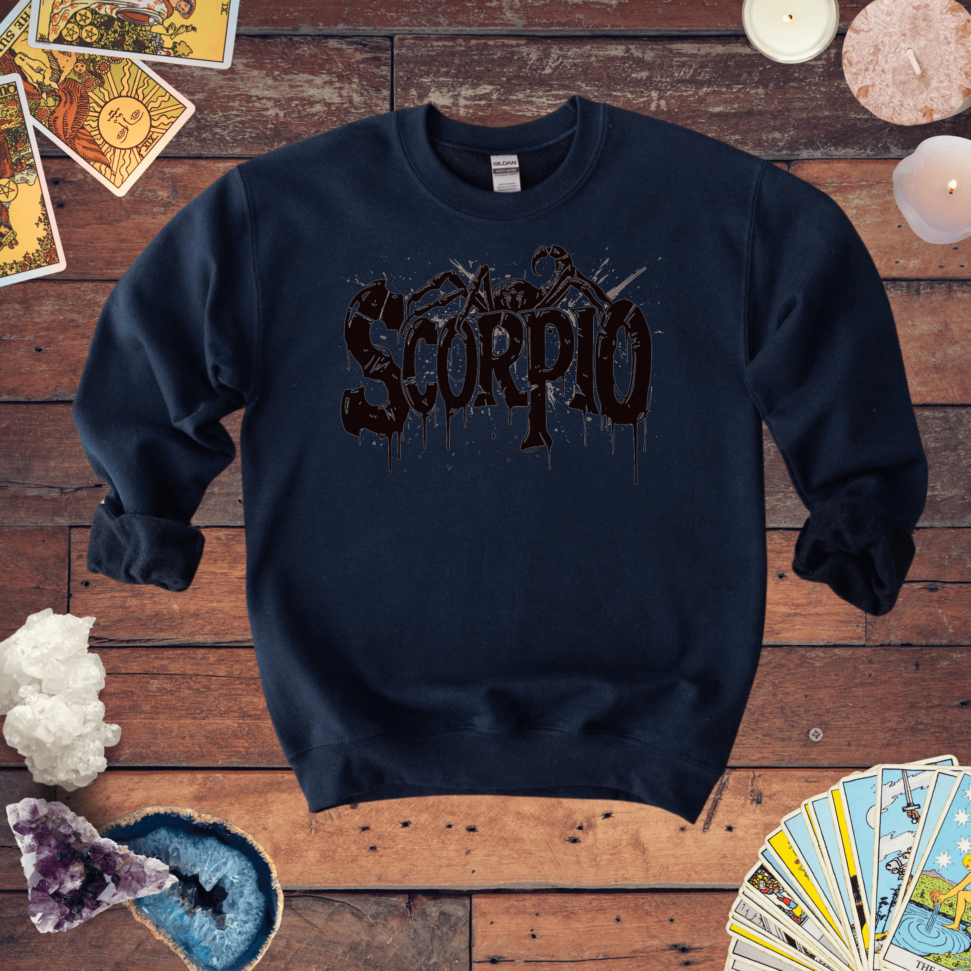 Sweatshirt S / Navy Sting of Mystery Scorpio Sweater: Embrace the Darkness