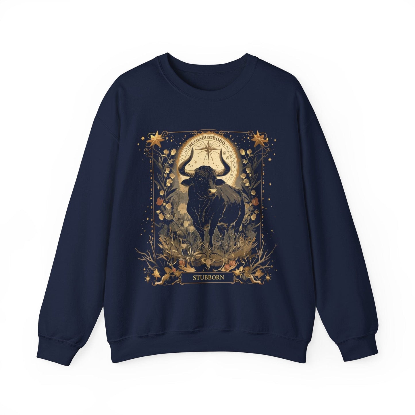 Sweatshirt S / Navy Taurus Astrology: The Stoic Guardian Bull Sweater