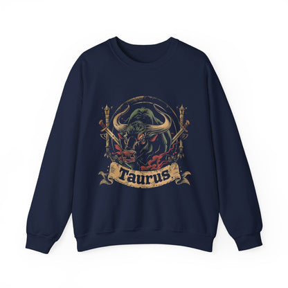 Sweatshirt S / Navy Taurus Warrior Crest Sweater: Valor in Threads