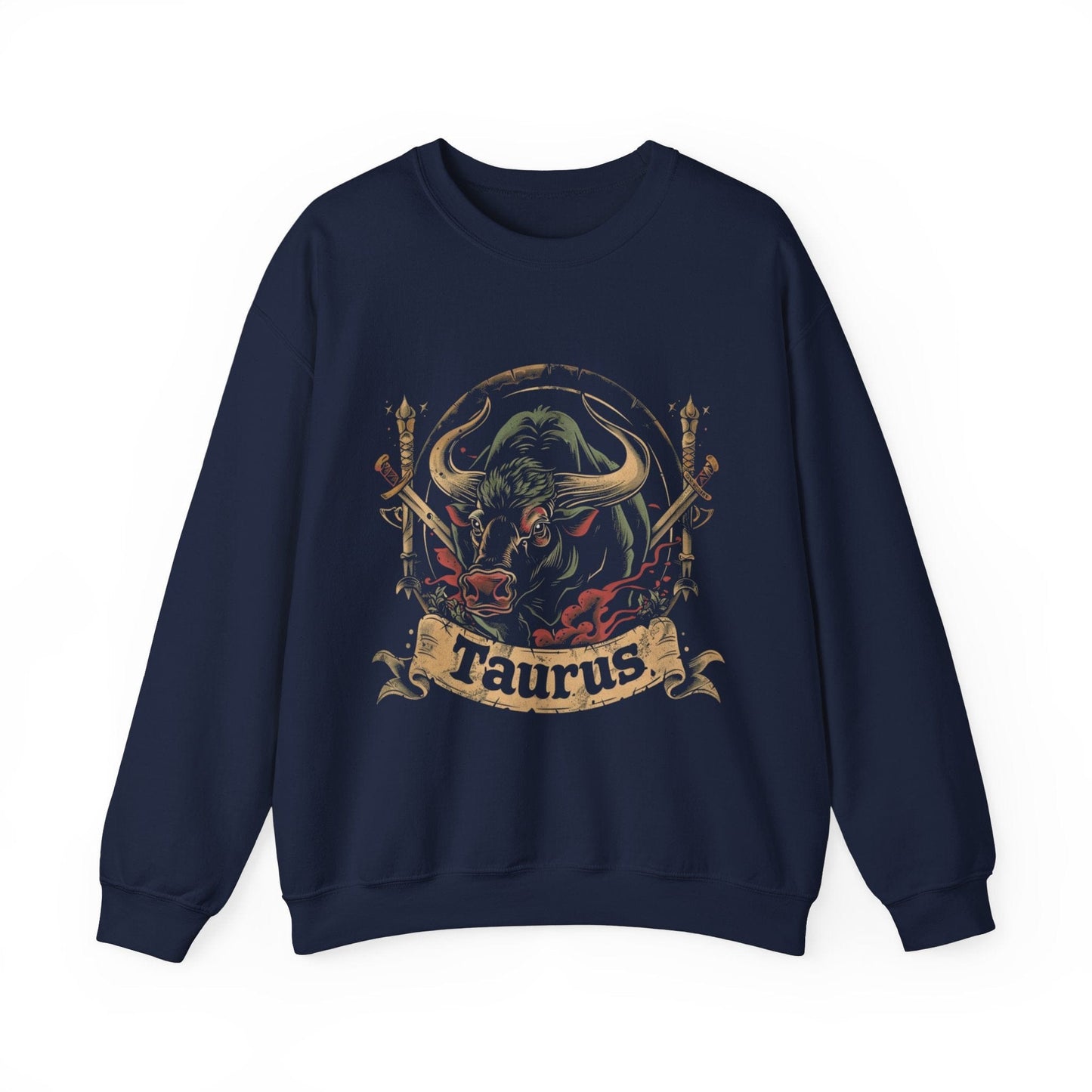 Sweatshirt S / Navy Taurus Warrior Crest Sweater: Valor in Threads