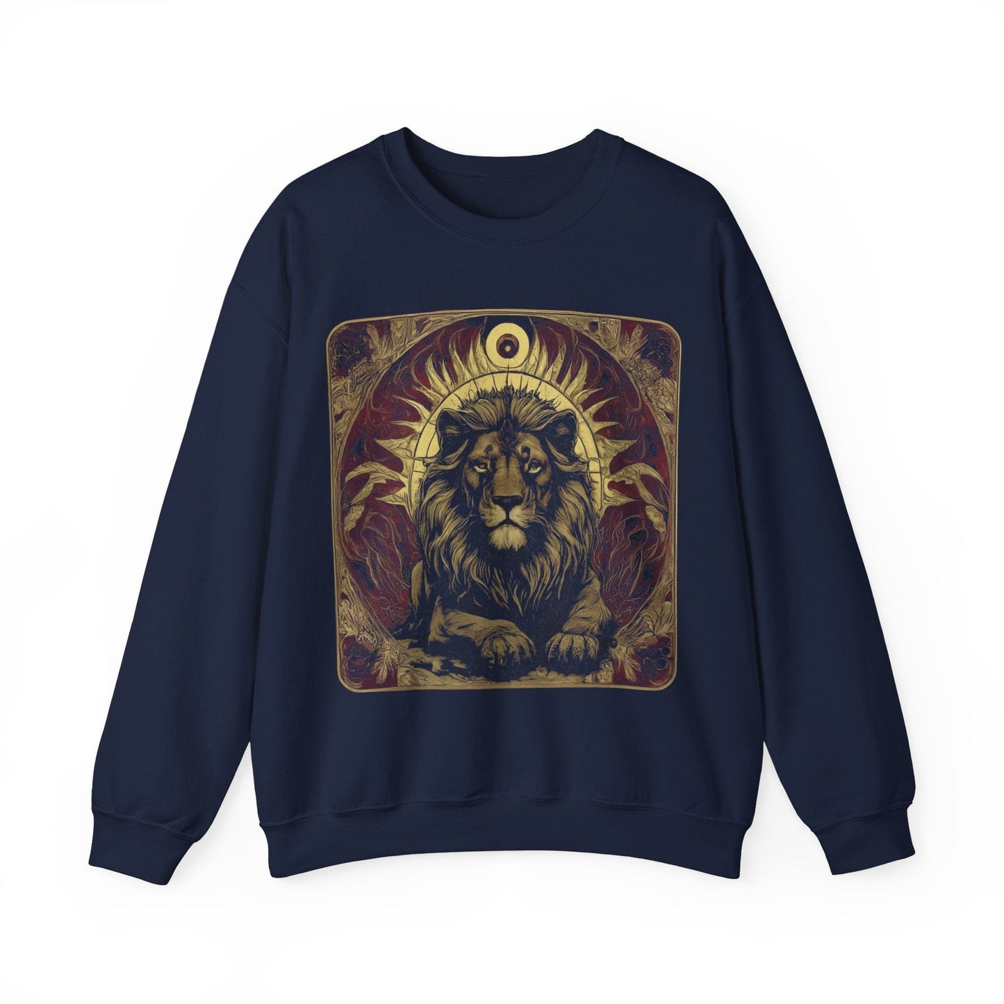 Sweatshirt S / Navy The Royalty Sun Tarot Card Leo Soft Sweater