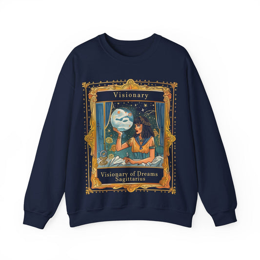 Sweatshirt S / Navy Visionary of Dreams Soft Sagittarius Sweater
