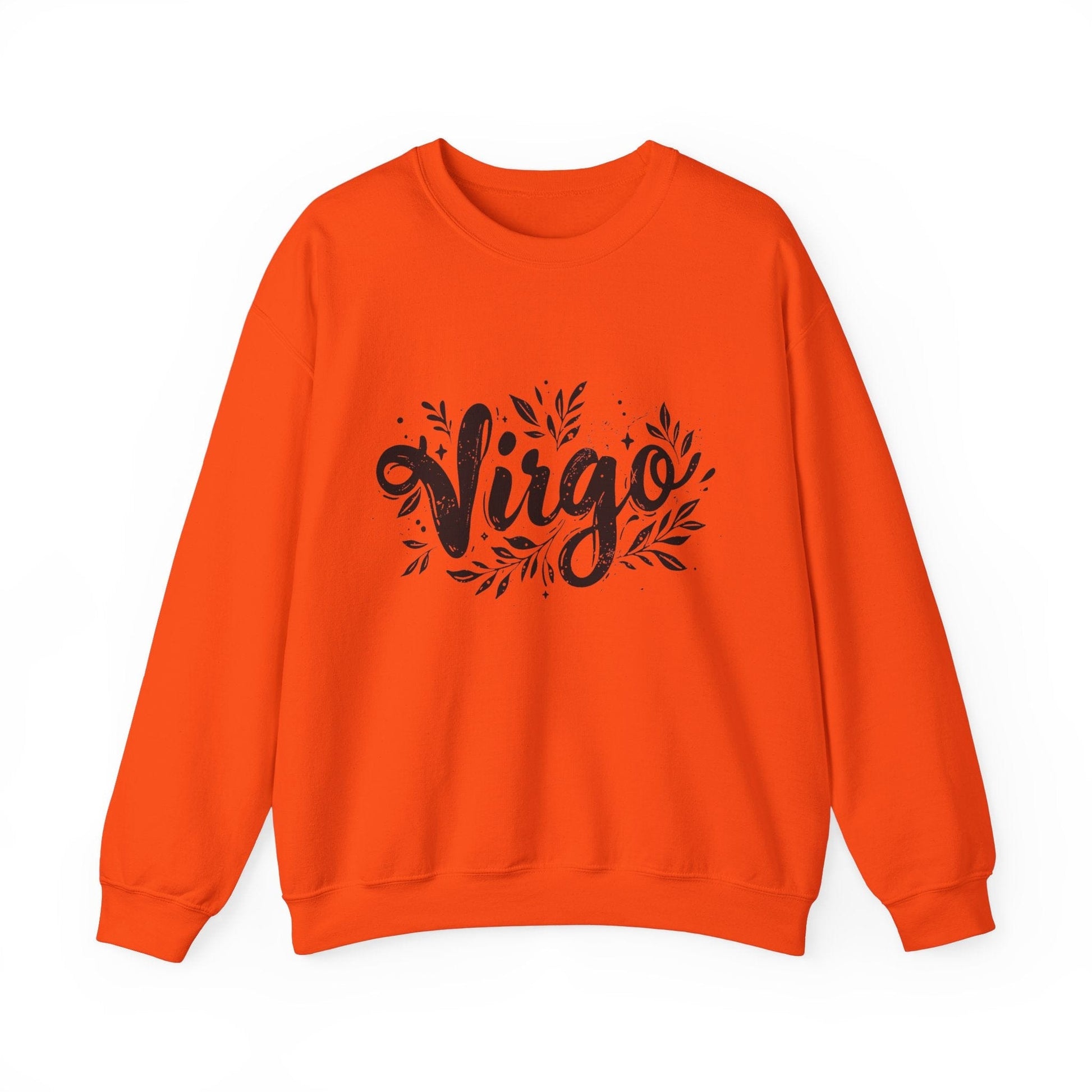 Sweatshirt S / Orange Ink Splattered Virtue Virgo Sweater: Creatively Crafted