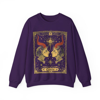 Sweatshirt S / Purple Celestial Duet Gemini Sweater: Harmonized Contrasts