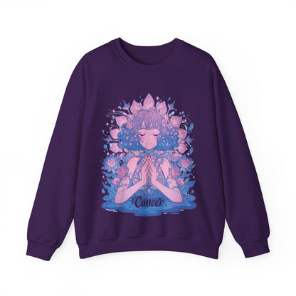 Sweatshirt S / Purple Lunar Bloom Cancer Sweater: Embrace Tranquility